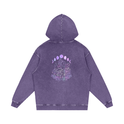 Marchetto Oversized Acid Washed Purple Hoodie