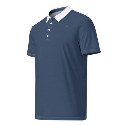 Marchetto Men’s slim fit Blue and White Polo Shirt